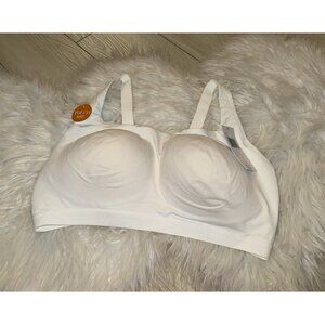 Warners Blissful Benefits Super Soft Back Smoothing Bra WF XL White RM8141W New